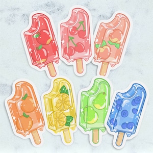 Eis am Stiel Aufkleber | Niedliche Aufkleber | Ästhetische Aufkleber | Kawaii Aufkleber | Blumen Aufkleber | Geschenkideen | Geschenke für Sie | Nette Geschenke