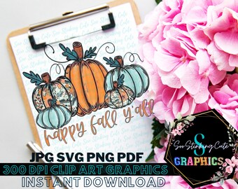 It's Fall Yall Pumpkin Digital Download|JPG Svg PDF PNG Instant Graphic|Fall Sublimation Dtf|Halloween Pumpkin Fall Png |Pumpkin Png