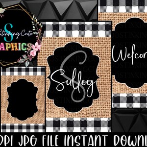 Personalized Burlap Monogram Initial Flag Digital Download,Custom Garden Flag,Monogram Flag,Family Name Flag,Welcome Garden,Spring Flag