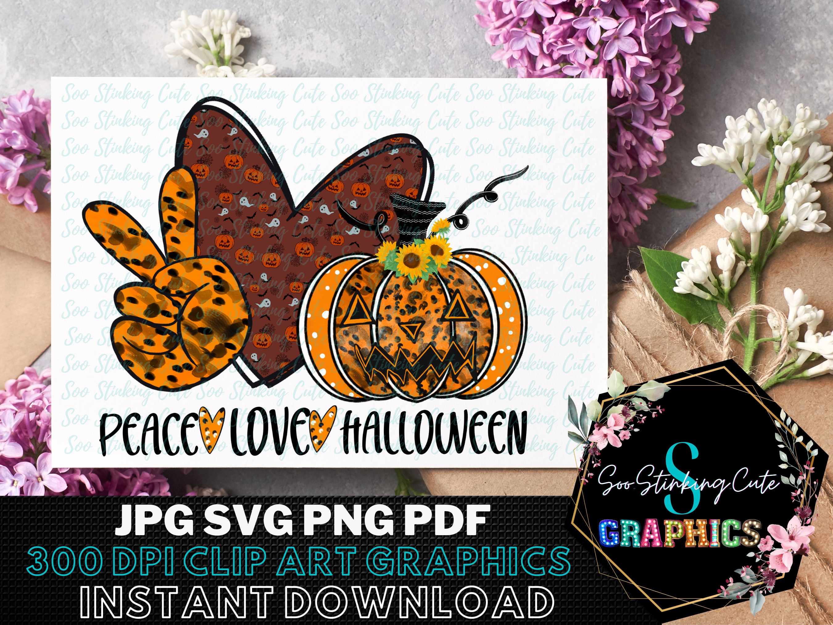 Peace Love Halloween Digital Download|jpg PNG SVG Instant Download ...