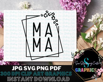 チーター プリント ママ PNG デジタル ダウンロード|JPG png SVG 即時ダウンロード|グラフィック ファイル|ママ PNG|母の日|ママ昇華|ママ PNG|チーター ママ