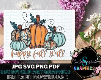 It's Fall Yall Pumpkin Digital Download|JPG Svg PDF PNG Instant Graphic|Fall Sublimation Dtf|Halloween Pumpkin Fall Png |Pumpkin Png