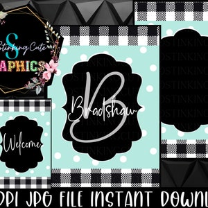 Personalized Monogram Initial Flag Digital Download,Custom Garden Flag,Monogram Flag,Family Name Flag,Welcome Garden,Polka Dot Spring Flag