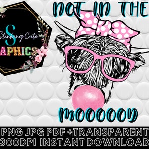 Not in the Mood Cow Tshirt Design Digital Download|JPG PNG Instant download|Cow Png Sublimation dtf|Farmhouse Moody Cow Clipart Jpg