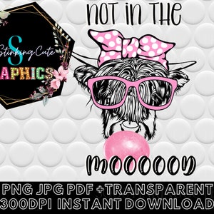 Not in the Mood Cow Kitchen Towel Digital Download|JPG PNG Instant download|Cow Png dtf|Farmhouse Moody Cow Clipart Jpg|Funny Cow Svg Vector