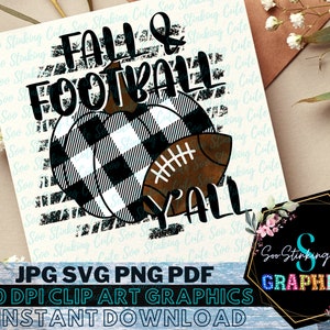 Fall & Football Yall shirt design digital download|JPG PNG SVG Pdf Instant download|graphic|Fall sublimation dtf|Pumpkin Spice|Buffalo Check