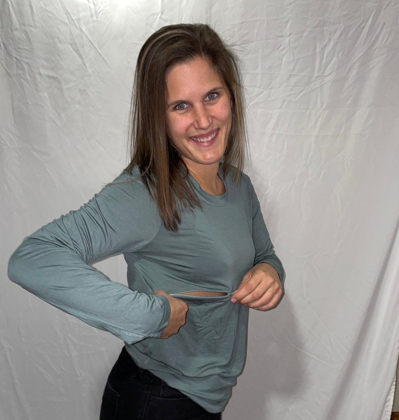 Breastfeeding Tshirt in Turquoise Nursing Tops Pumping Etsy