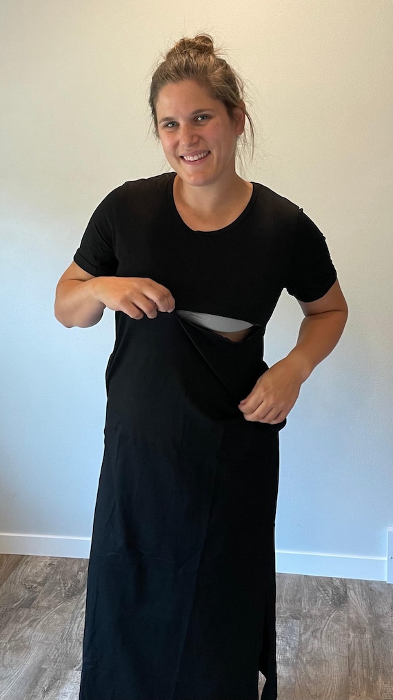 black shirt dress maxi Justine Maxi Dress