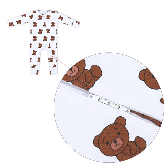 Teddy Bear Bamboo Dual Zipper Rompers Sleepers Footies Infant and Toddler Pajamas Etsy Canada