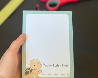 A6 Tortoise Notepad Cute Plain Paper Writing Pad, Blank Stationery Gift for Animal Lovers, Small Gift Idea, Tortoise-Themed Office Supplies