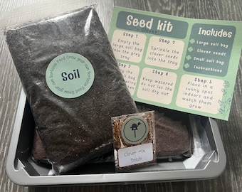 DIY Tortoise Food Growing Kit: Clover & Cat Grass Starter Set