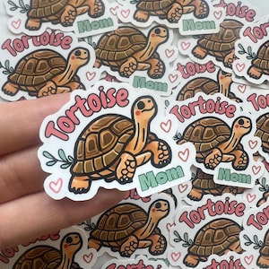 Pegatina de vinilo de mamá tortuga, bonita pegatina de tortuga, perfecta para cuadernos, regalo para ella, regalo para amantes de la naturaleza
