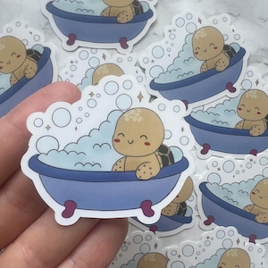 Sticker tortue dessin animé, Sticker tortue mignonne, Décoration pour cahiers, Sticker pour bouteilles d'eau, Accessoire pour ordinateur portable