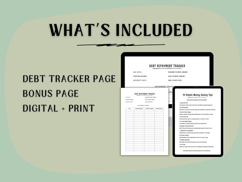 Repayment Worksheet Debt Repayment Tracker Printable | Debt Payoff Planner | Budget ...