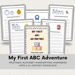 Alphabet Tracing Worksheets A-Z | Printable Handwriting Practice Book | ABC Workbook for Preschool & Kindergarten | Instant Download PDF