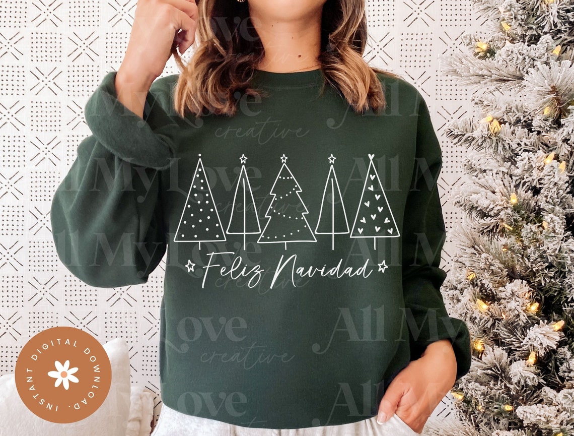 Feliz Navidad Trees PNG, Christmas Trees Png, Christmas Trees Shirt Svg