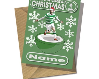Celtic Christmas Card, Personalised Christmas Card, Callum McGregor, Scottish Football, Celtic FC Christmas Gift, Soccer Gifts, Celtic FC,