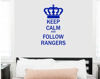 Rangers Fan Inspired Wall Decor Wall Decal Bedroom Sticker Rangers Fan Gift for Him  Sticker Print Personalised Boy Birthday Gift Dad Gift