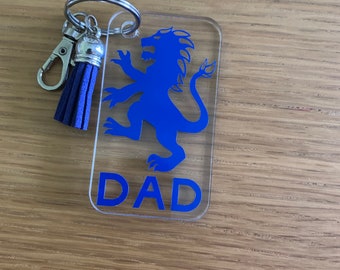 Rangers Inspired Gift Personalised Birthday Present For Him Football Lover Father's Day Football Gift  Keyring Gift for her Rangers Keyring