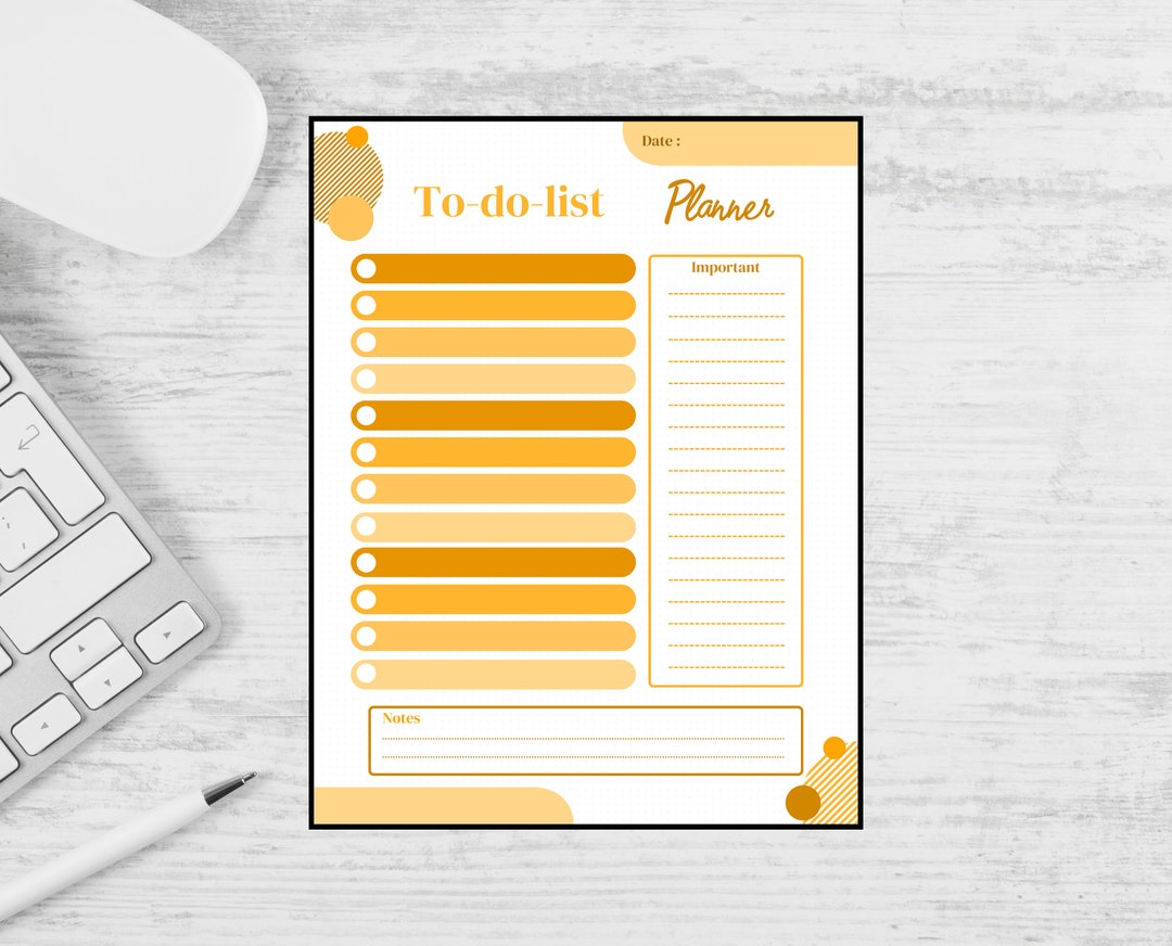 Modern to Do List Orange Green Template Printable PDF File - Etsy