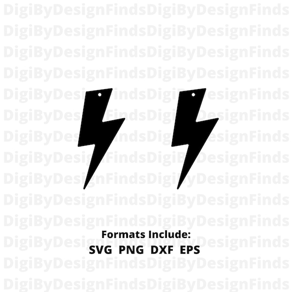 Lightning Bolt Dangle Earrings SVG Template