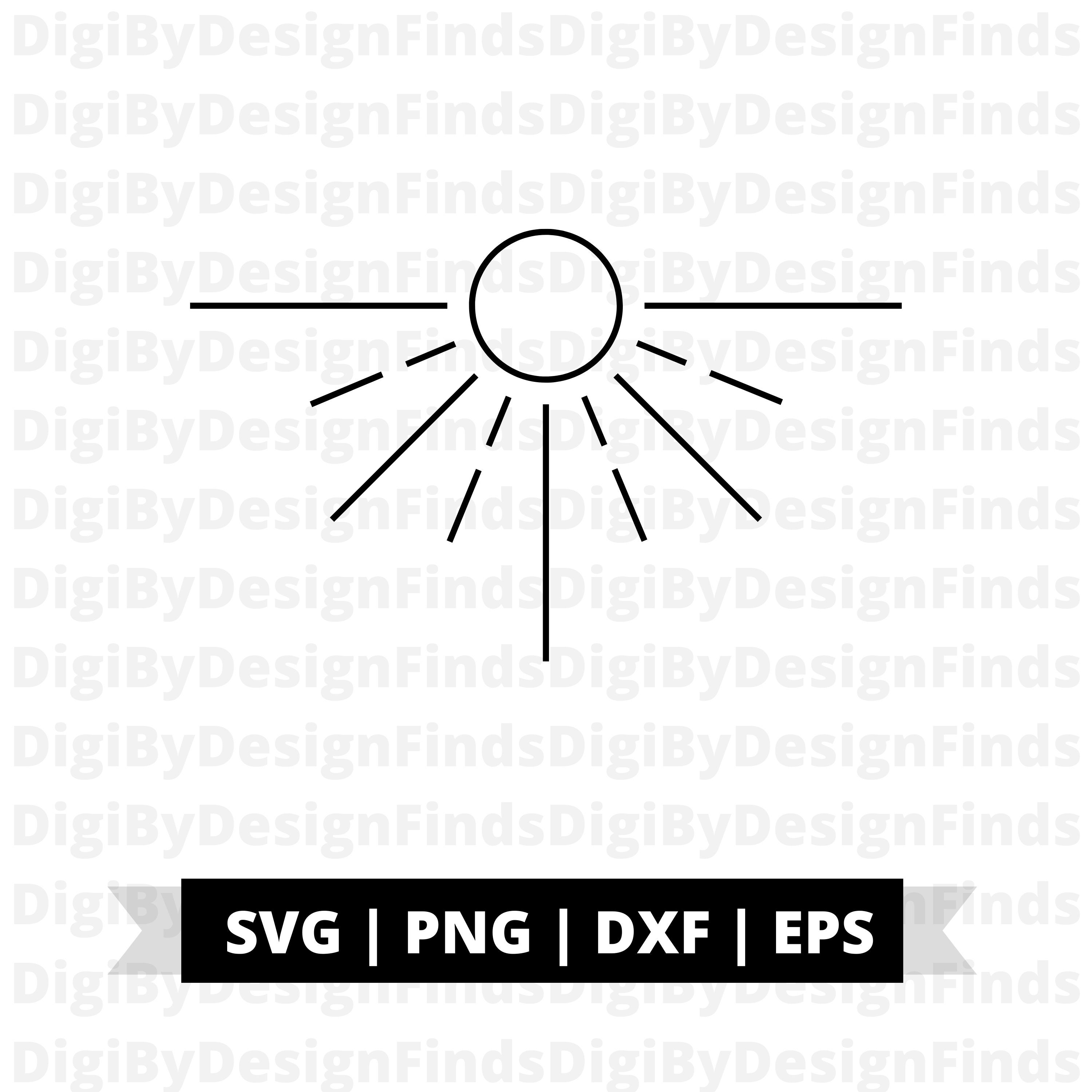 Half Sun SVG Sun Svg Sun Clipart Svg Png Dxf and Eps Files - Etsy
