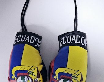 Ecuador mini hanging boxing gloves.