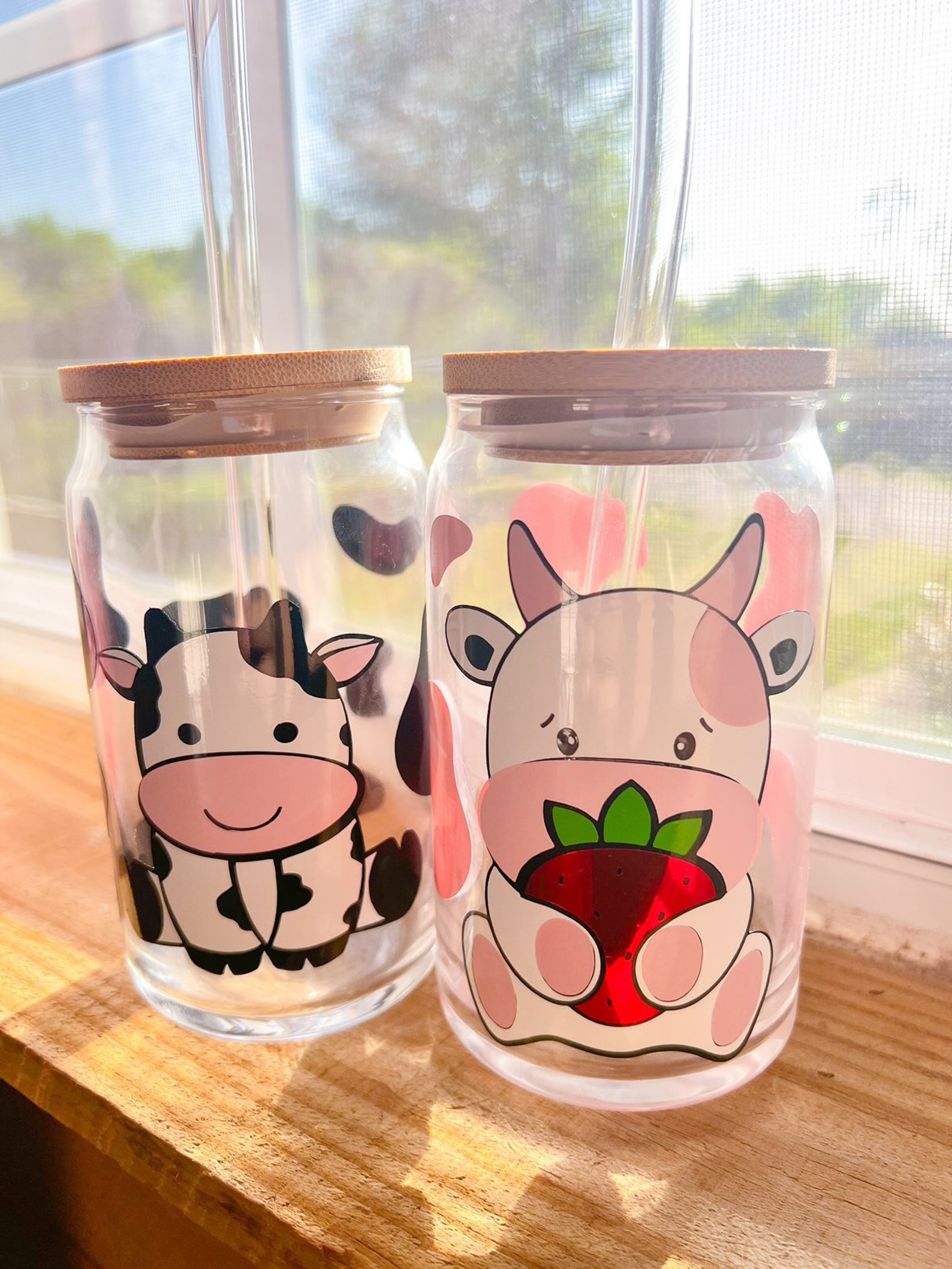 Cow Print Glass Cup/ Cow Glass Cup/ Libbey Cow Glass/ Trendy Etsy