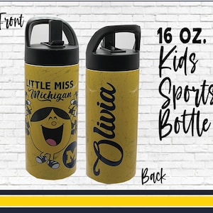 Michigan Wolverines 16 oz. Sublimated Stainless Steel Kids Sports Bottle