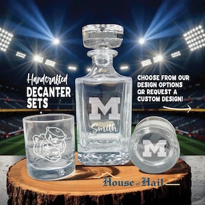 Decanter & Glass Sets Etched Permanent