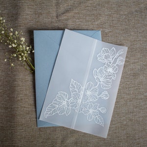 A7 Embossed Vellum Envelopes 5.25 X 7.25, Wedding Invitation