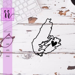 Cabo Bretón con corazón SVG / I Corazón Cabo Bretón / Costa Este PNG / Isla / Canadá / Uso comercial / Cortar archivo Cricut / Cortar silueta de archivo