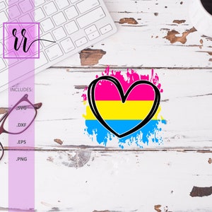 Pansexual Pride Heart SVG | Pride SVG | LGBT Cut File | Rainbow | Gay Pride Shirt | Gay Festival Outfit | Pride Cut Files | Commercial Use