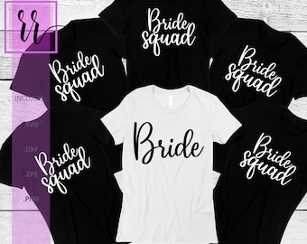 Bruid en bruid Squad SVG PNG | Shirtontwerpen vrijgezellenfeest