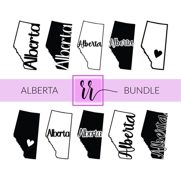 Alberta Bundle SVG | Heart Alberta SVG | Province SVG | Personal & Commercial Use | Cut File Cricut | Cut File Silhouette