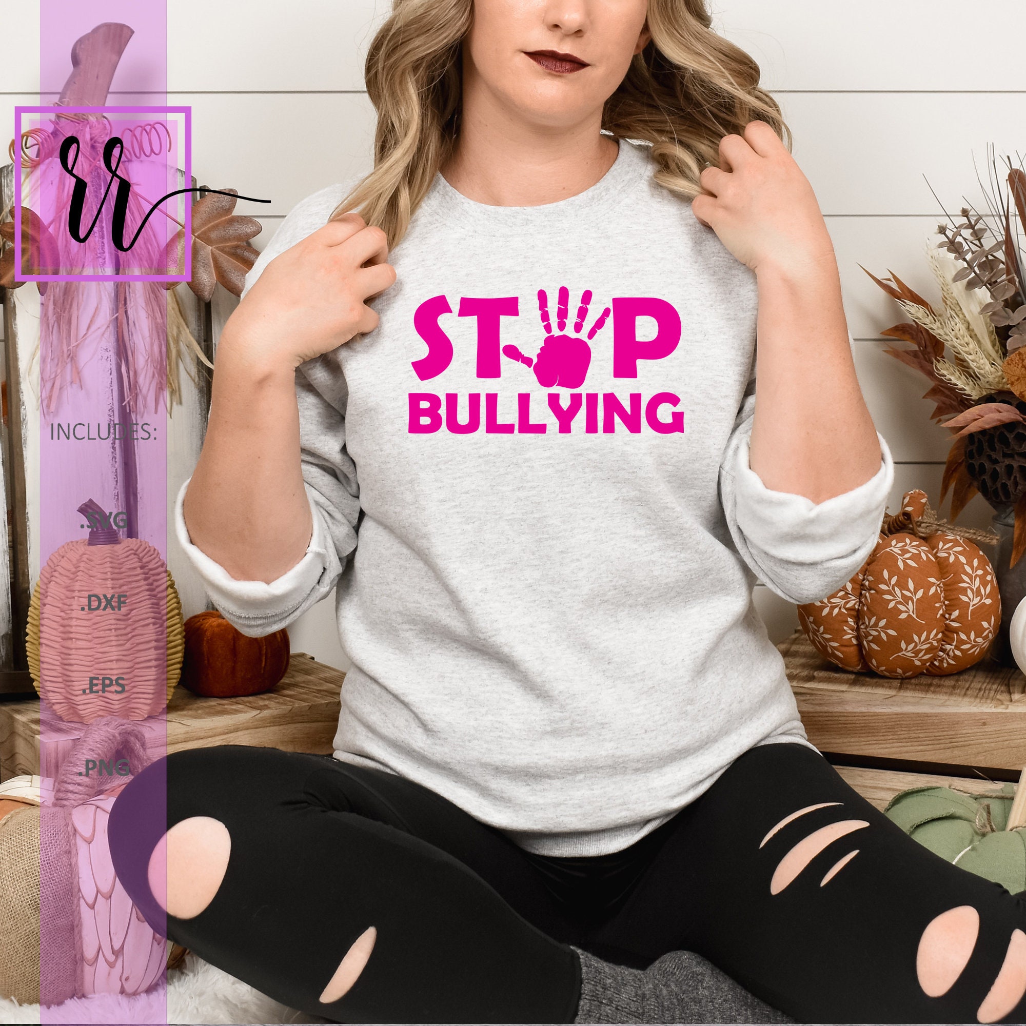 Stop Bullying SVG • Pink Shirt Day T-shirt Design SVG Cut Files Cricut  Sublimation