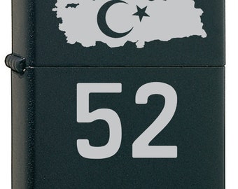 Türkiye flag ordu lighter with name engraving petrol lighter