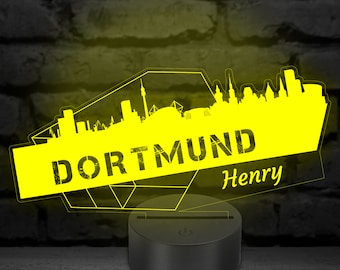 Dortmund LED Lampe mit Namen Gravur