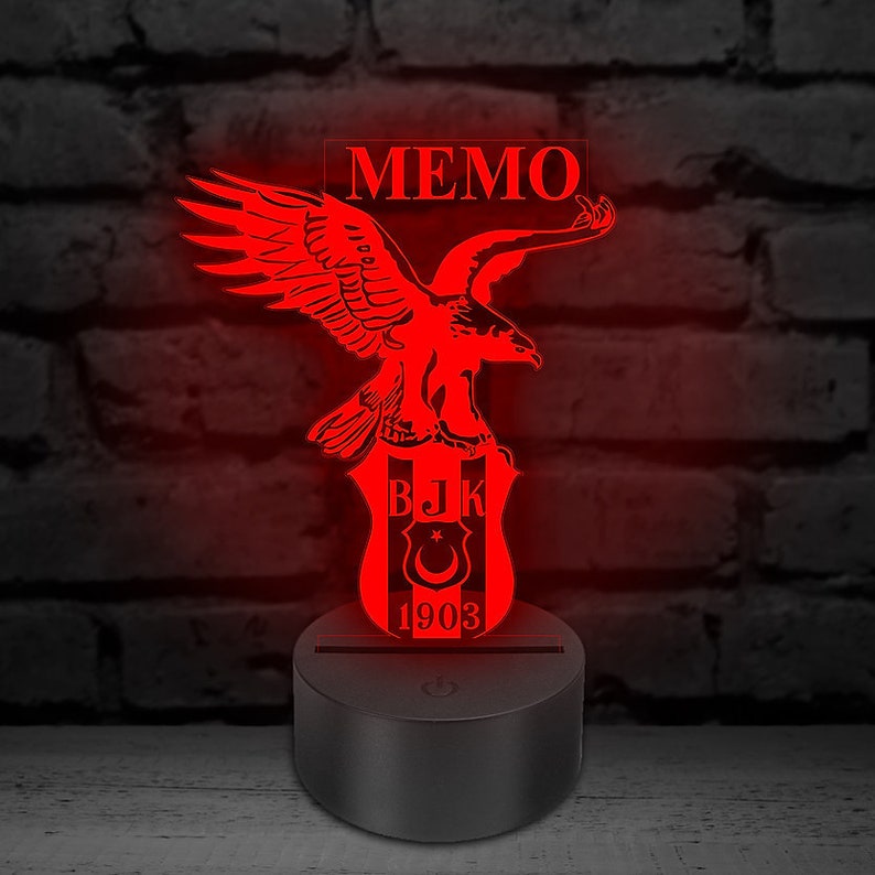 Besiktas LED Lampe mit Namen Gravur Bild 3