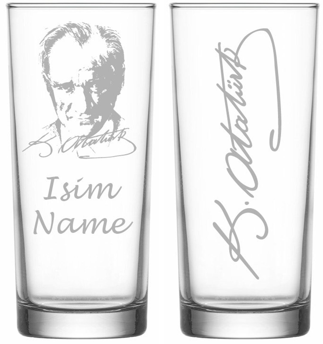 Raki Gläser Atatürk mit Gravur und Namen 2er Set - Etsy.de