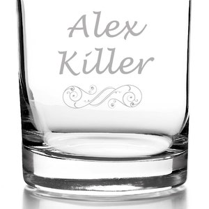 Vaso de whisky con grabado, personalizado con nombre regalo para hombre vaso de whisky para papá diseño 1