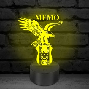 Besiktas LED Lampe mit Namen Gravur Bild 2