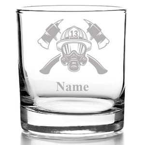 Whiskyglas mit gravur, personalisiert mit namen geschenk für männer whiskeyglas feuerwehr design