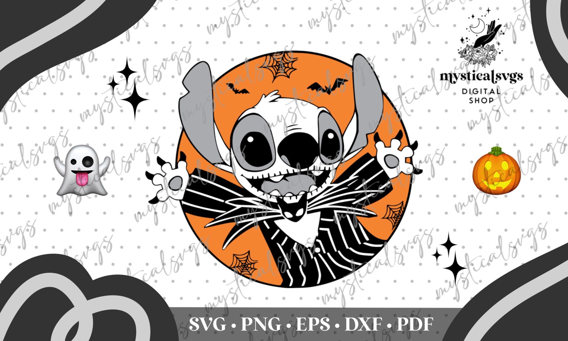 Stitch Jack Skellington Layered Svg Nightmare Before Etsy