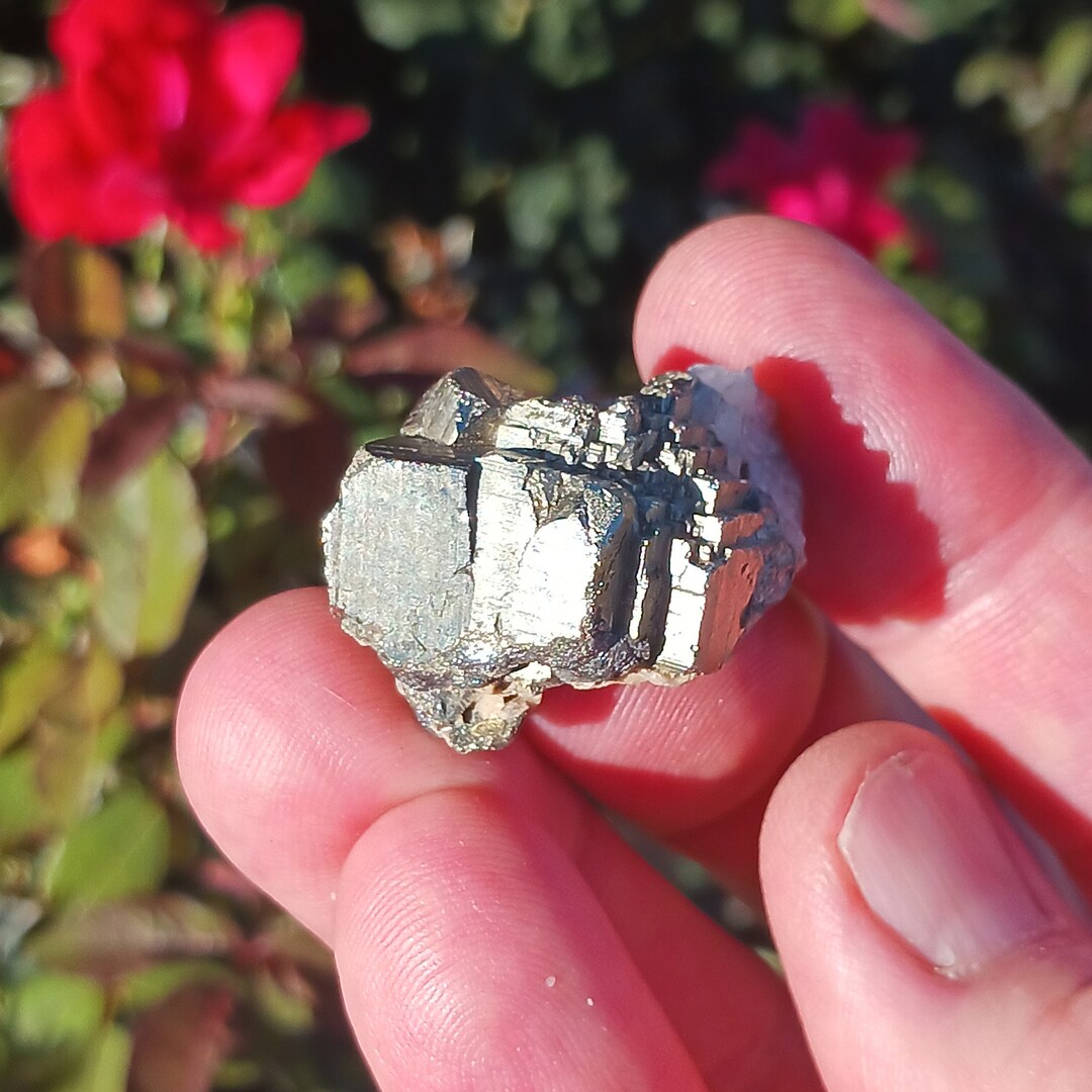 Appealing Rare Cubic Marcasite / Pyrite on Bladed Calcite Miniature Cabinet Specimen ...