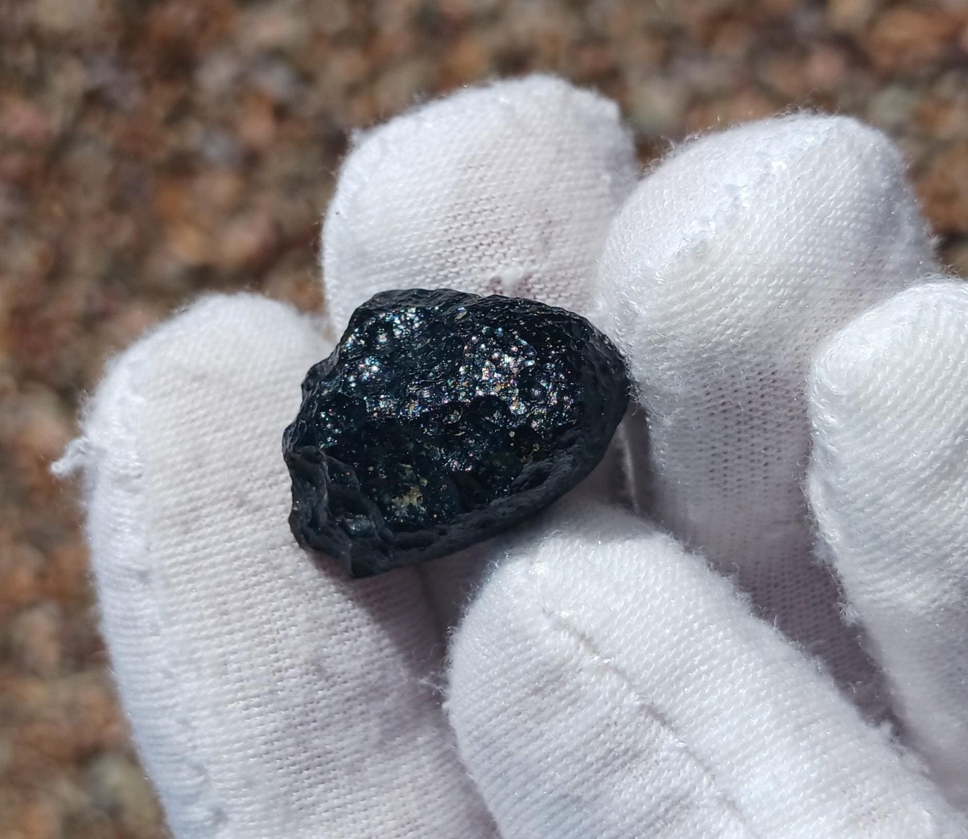 Rare Black Tektite Meteorite Impact Glass Showing Regmaglypt Patterns ...