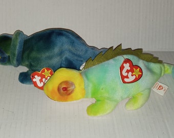 ULTRA RARE  wrong tags  Iggy iguana and rainbow sold as pair