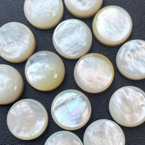 Rund cabochon av naturlig pärla: Kalibrerad rund cabochon av pärlemor av ädelsten Bäst för smyckestillverkning 5 mm till 15 mm