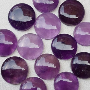 Qualidade esplêndida! Cabochão de ametista, cabochões redondos de ametista roxa de alta qualidade, ideais para joias com fio enrolado.