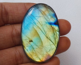 Beautiful! Labradorite Cabochon, Rare Multi Golden Flashy Oval Shape Loose Labradorite Gemstone Cabochon